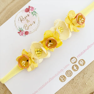 Daffodil nylon headband - Flower Crown Headband