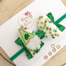 Load image into Gallery viewer, St Patrick’s Day Gonk Gnome Hair Bow Headband or Clip
