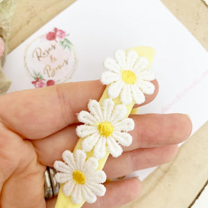 Daisy headband - lemon nylon headband