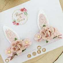 Load image into Gallery viewer, Blush Pink Stand Up Bunny Ear Clips - Easter Bunny Clips
