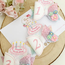 Load image into Gallery viewer, Birthday Cake Hair Bow - Birthday Headband - Birthday Hair Clip
