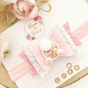 Easter Bunny Tail Hair Bow Headband or Clip