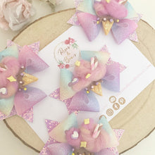 Load image into Gallery viewer, Fluffy Ice Cream Hair Bow Headband or Clip
