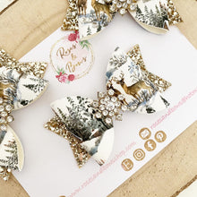 Load image into Gallery viewer, Christmas reindeer snowflake Hair Bow Headband or Clip
