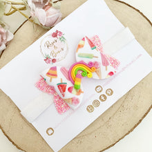 Load image into Gallery viewer, Ice Lolly Popsicle Rainbow Hair Bow clip or headband
