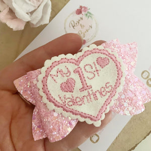 My 1st Valentine’s Hair Bow Headband or Clip