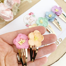 Load image into Gallery viewer, Rainbow cherry blossom snap clips - cherry blossom fringe clips
