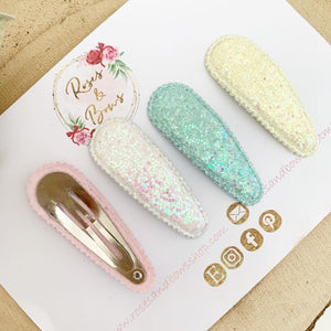 Glitter snap clip set