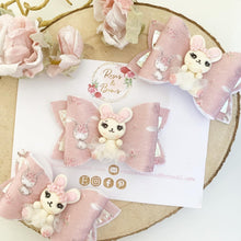 Load image into Gallery viewer, Easter Bunny Glitter Hair Bow Hair Clip or Headband
