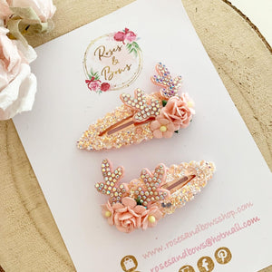 Dainty Blush Reindeer Snap Clip