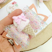 Load image into Gallery viewer, Pink Ice Cream Hair Bow Headband or Clip
