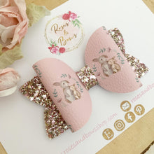 Load image into Gallery viewer, Easter Bunny Glitter Hair Bow Hair Clip or Headband
