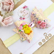 Load image into Gallery viewer, Easter Chick Hair Bow Headband or Clip
