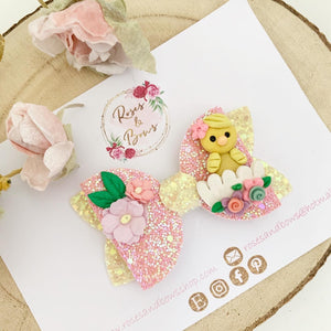 Easter Chick Hair Bow Headband or Clip