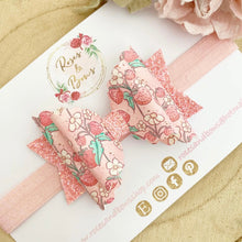 Load image into Gallery viewer, Strawberry Hair Bow Headband or Clip
