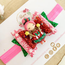 Load image into Gallery viewer, Christmas Girl Hair Bow Clip or Headband

