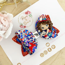 Load image into Gallery viewer, July 4th USA Bow Headband or Clip
