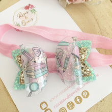 Load image into Gallery viewer, School Transparent Glitter Bow Headband or Clip
