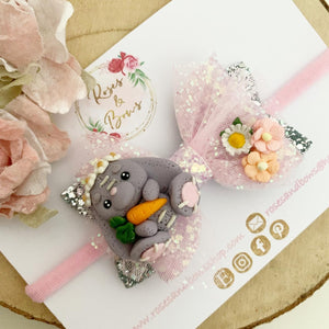 Easter Bunny Hair Bow Headband or Clip