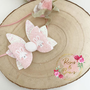 Bunny Tail Easter Hair Bow Headband or Clip