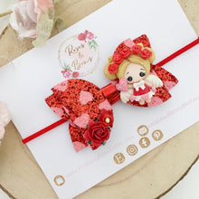 Load image into Gallery viewer, Valentine’s Girl Hair Bow Headband or Clip
