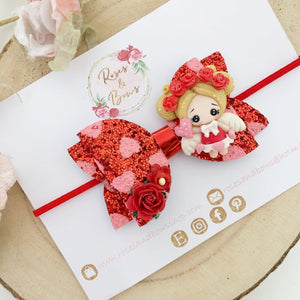 Valentine’s Girl Hair Bow Headband or Clip