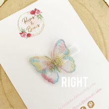 Load image into Gallery viewer, Rainbow embroidered butterfly clip
