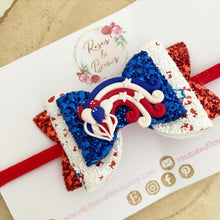 Load image into Gallery viewer, July 4th Independence Day Hair Bow Headband or Clip
