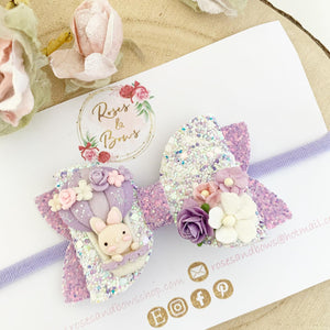 Easter Bunny Hot Air Balloon Hair Bow Headband or Clip
