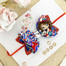 Load image into Gallery viewer, July 4th USA Bow Headband or Clip
