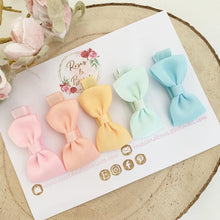 Load image into Gallery viewer, Spring Pastels Ribbon Small Hair Bow Clip Set
