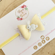 Load image into Gallery viewer, Small Easter Bunny Hair Bow Headband or Clip
