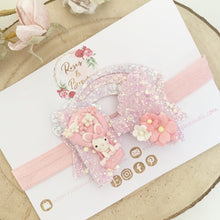 Load image into Gallery viewer, Easter Bunny Hot Air Balloon Hair Bow Headband or Clip

