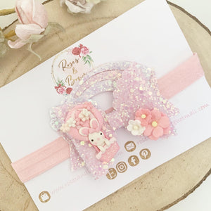 Easter Bunny Hot Air Balloon Hair Bow Headband or Clip