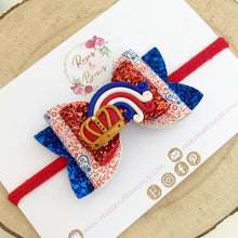 Load image into Gallery viewer, King’s Coronation Hair Bow Headband or Clip
