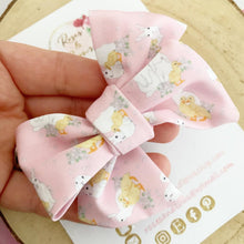 Load image into Gallery viewer, Easter pink hand tied Hair Bow Headband or Clip
