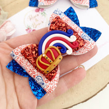 Load image into Gallery viewer, King’s Coronation Hair Bow Headband or Clip
