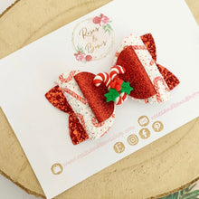 Load image into Gallery viewer, Candy Cane Hair Bow Headband or Clip
